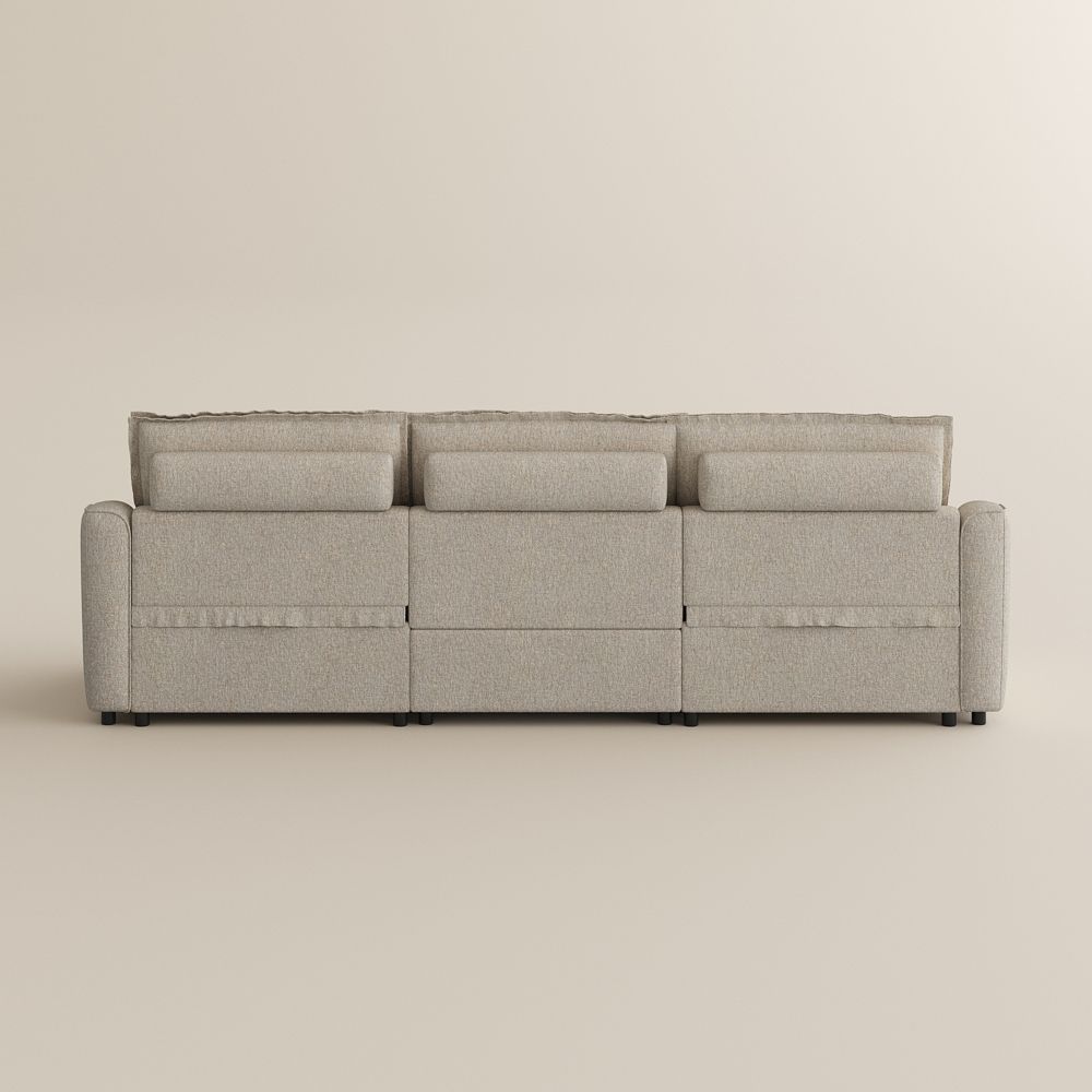 Recliner Beige Linen Modular Sofas