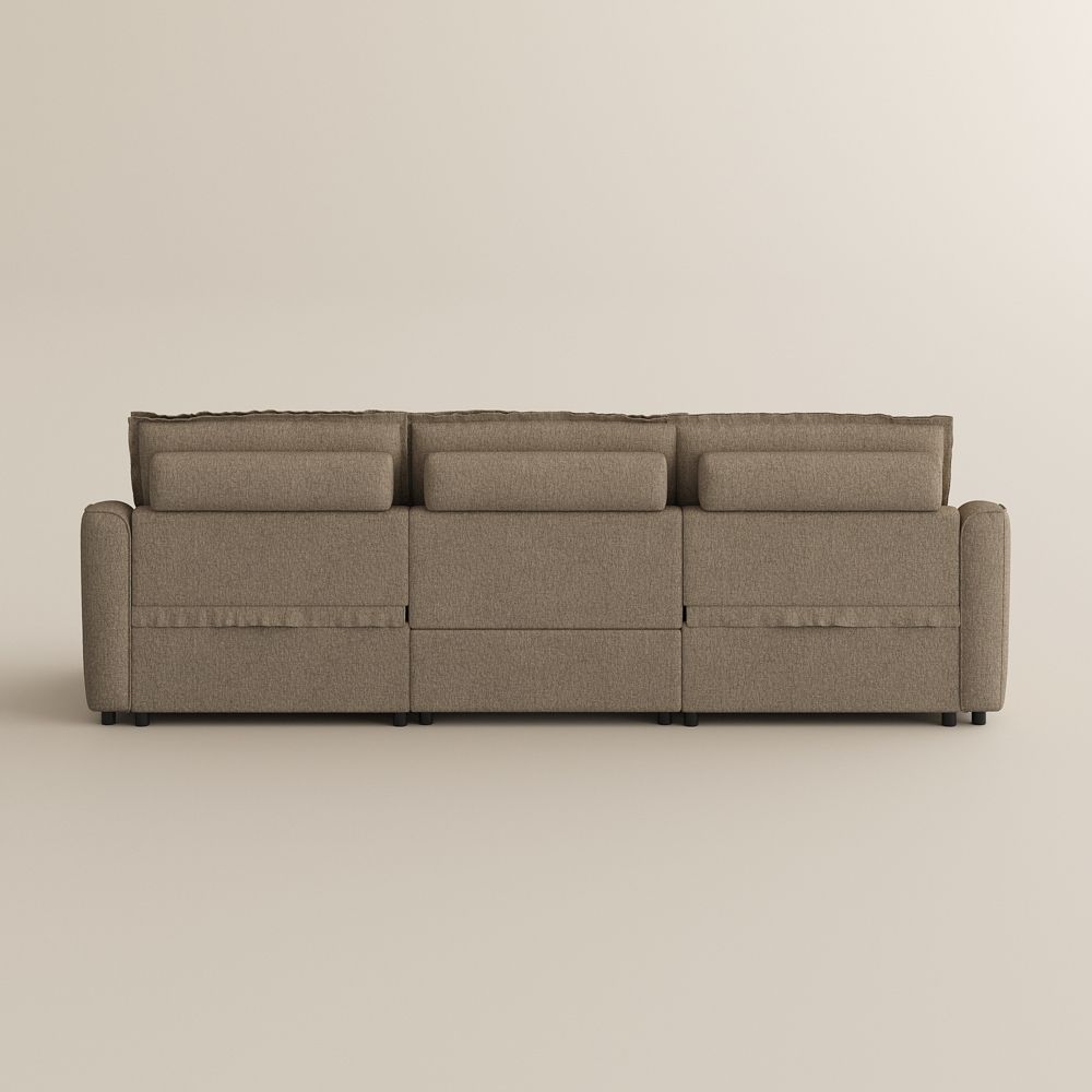 Living Room Khaki Linen Modular Sofas