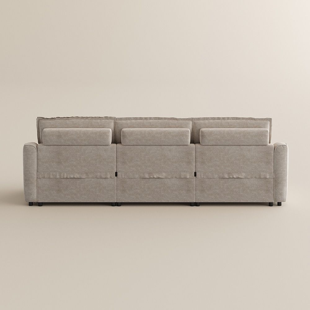 Modern Luxury Beige Pet-Friendly Fabric Modular Sofas
