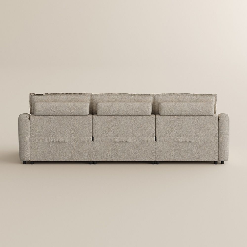 Soft Beige Linen Modular Sofas