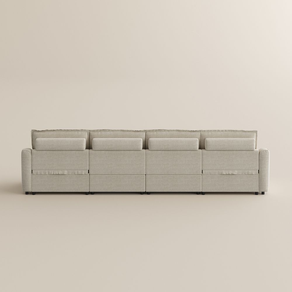 Living Room Beige Velvet Modular Sofas