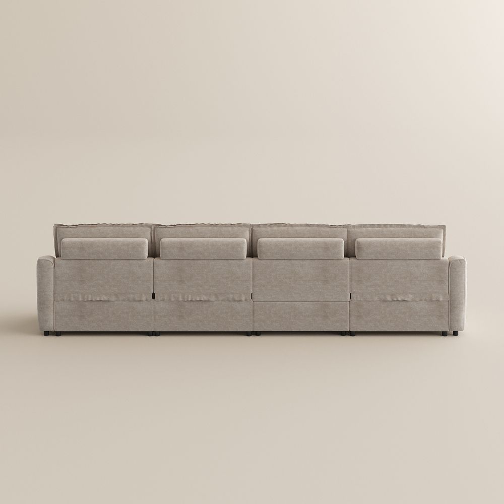 Very Relaxed Beige Pet-Friendly Fabric Modular Sofas