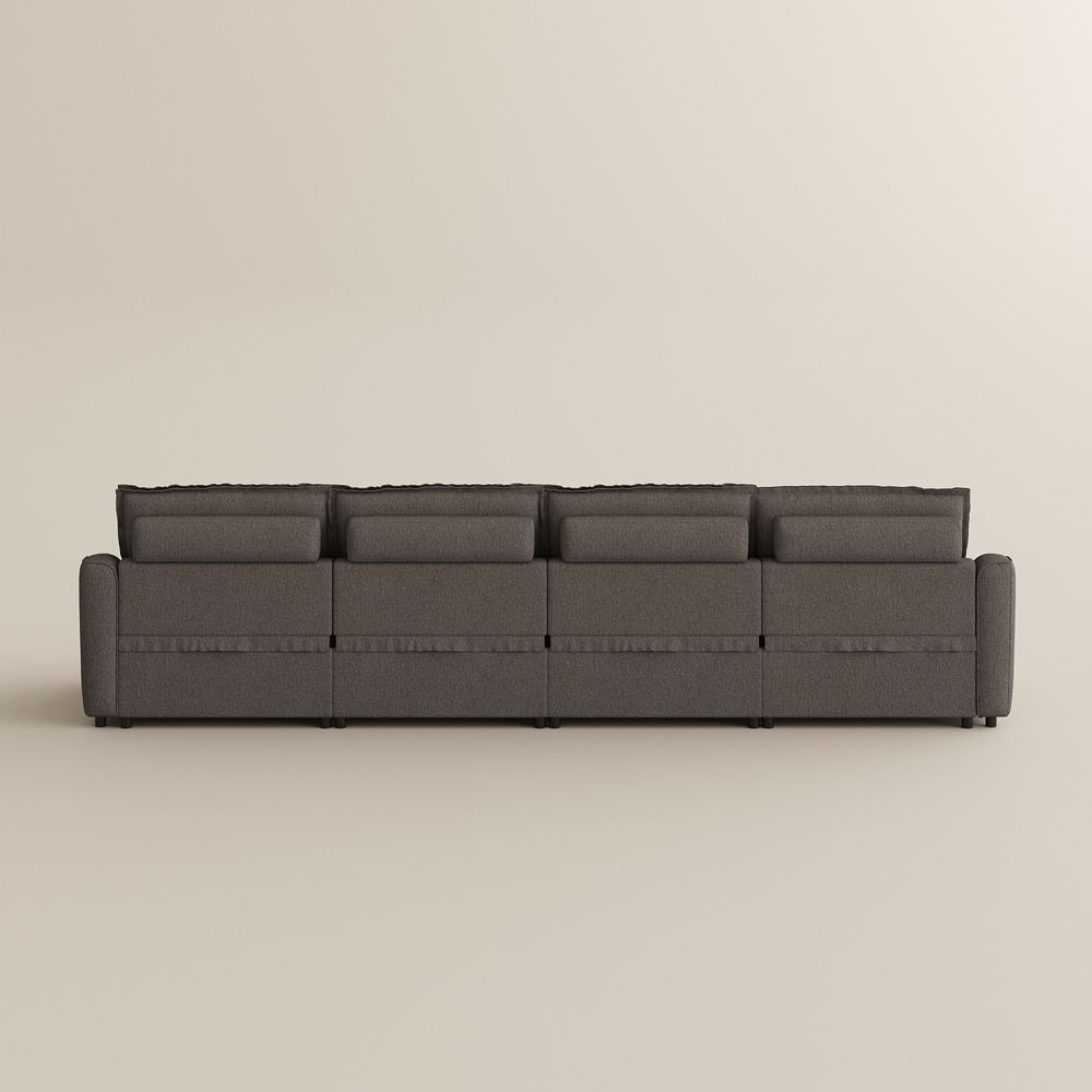 Modern Luxury Dark Gray Linen Modular Sofas