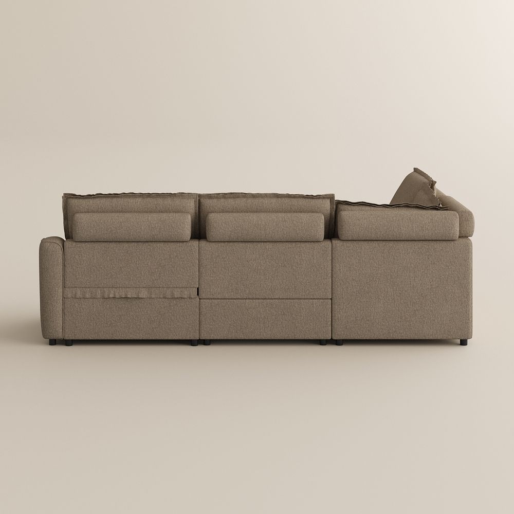 Memory Foam Khaki Linen Modular Sofas