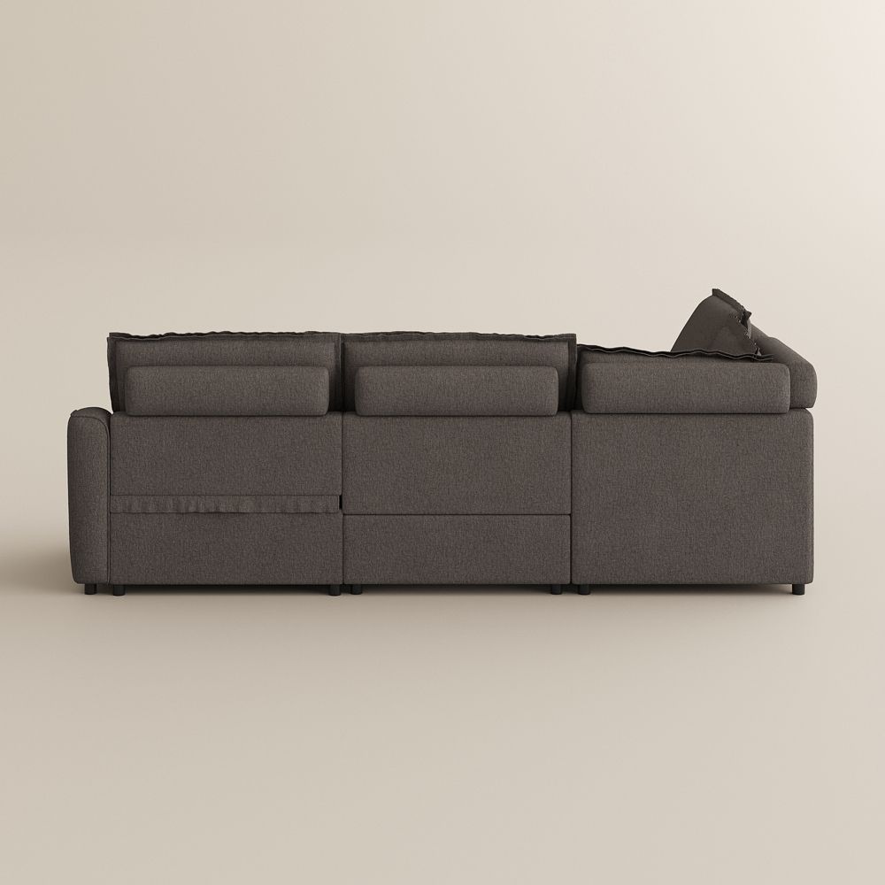 Electric Dark Gray Linen Modular Sofas