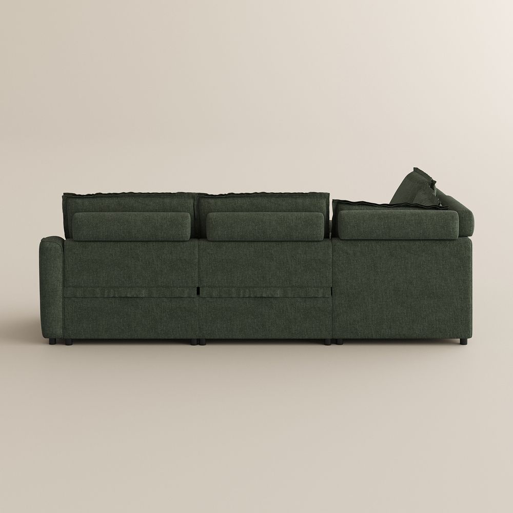 5-6 Seater Green Velvet Modular Sofas