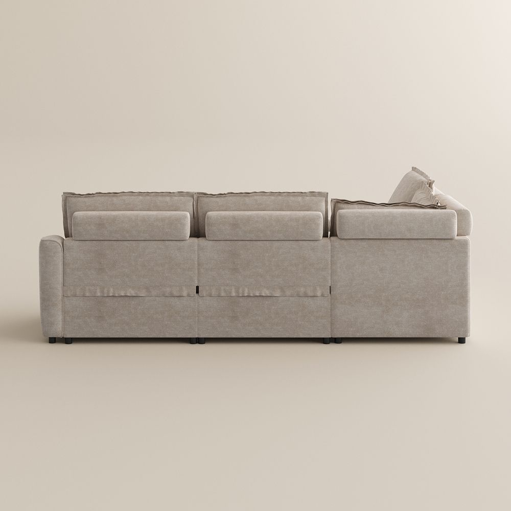 2-3 Seater Beige Pet-Friendly Fabric Modular Sofas