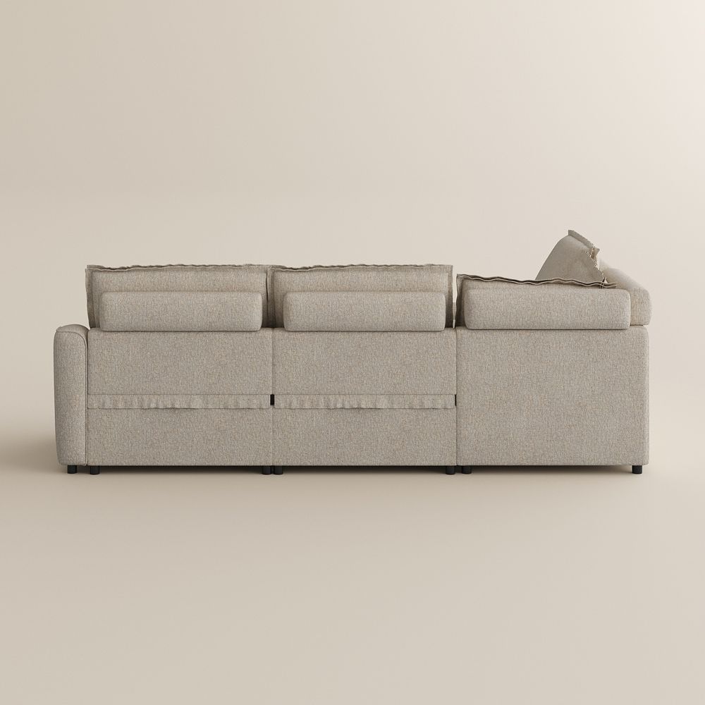 Recliner Beige Linen Modular Sofas
