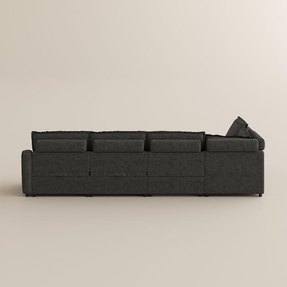 On the Ground Gray Velvet Modular Sofas
