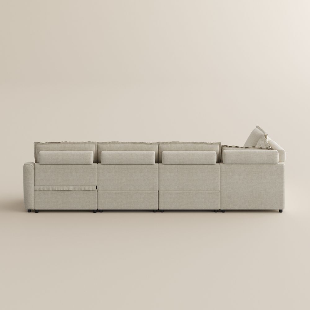 Soft Beige Velvet Modular Sofas