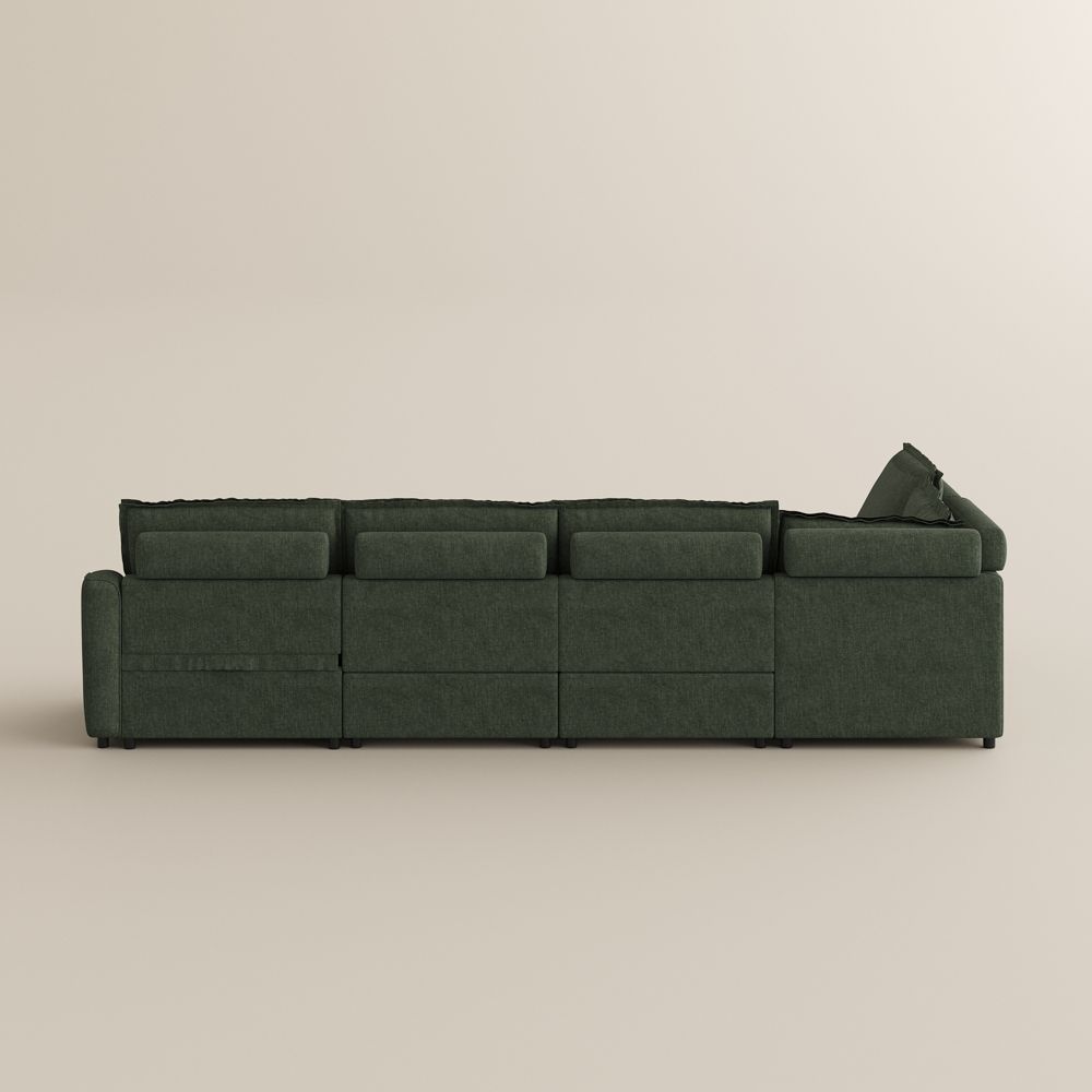 Home Theater Green Velvet Modular Sofas