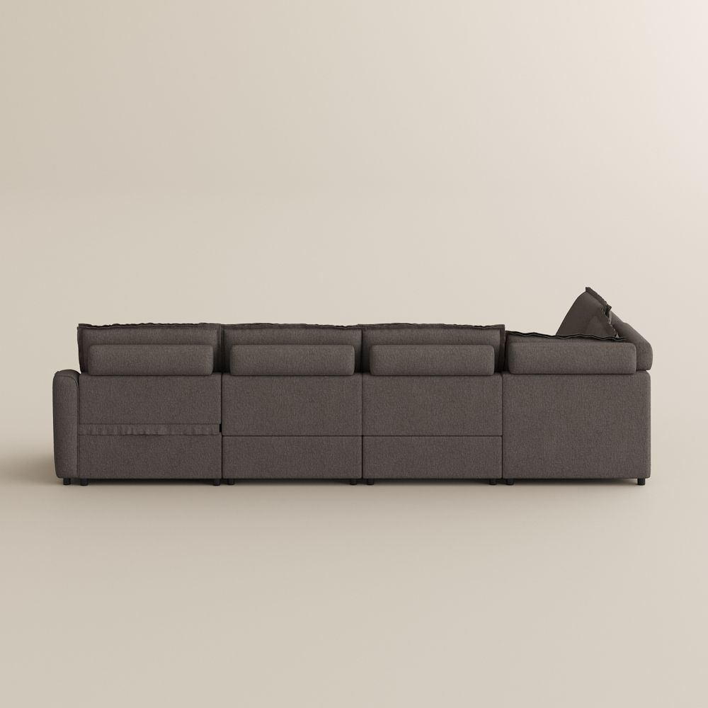 Apartment Dark Gray Linen Modular Sofas