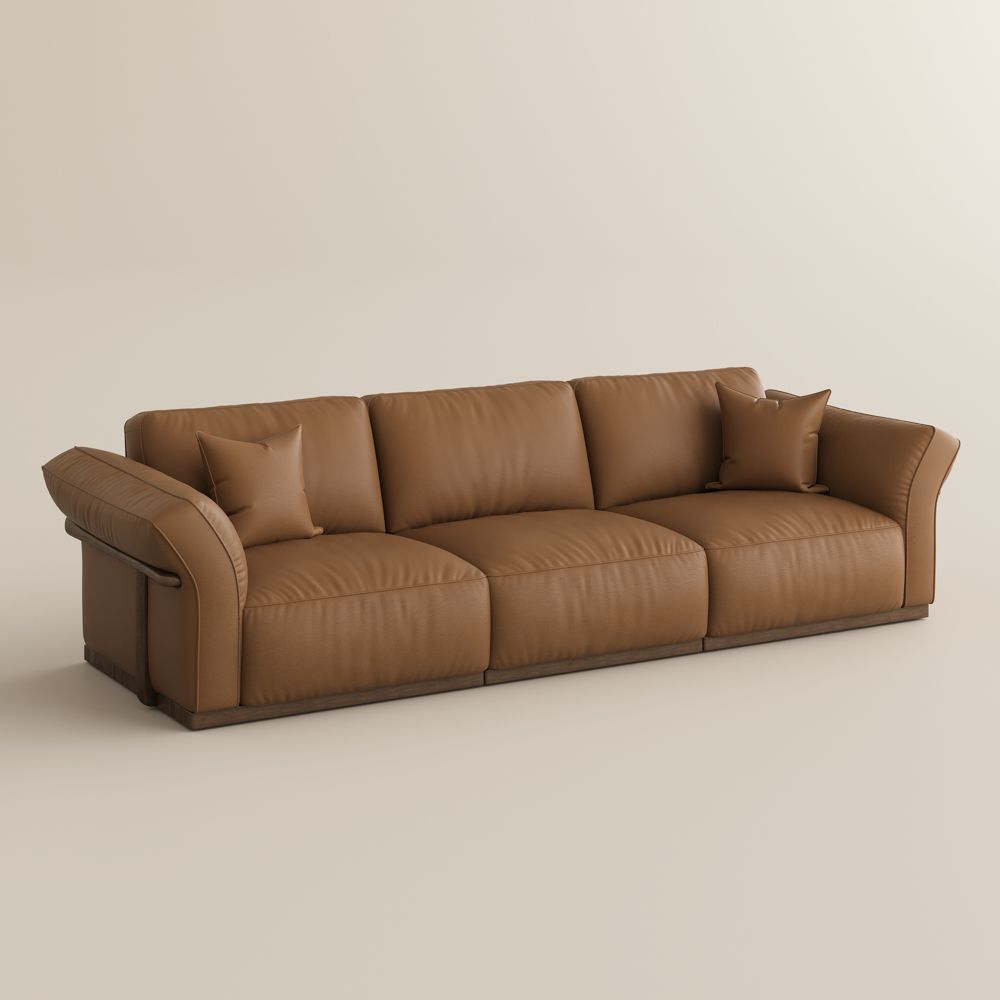 Brown Brown Genuine Leather Modular Sofas