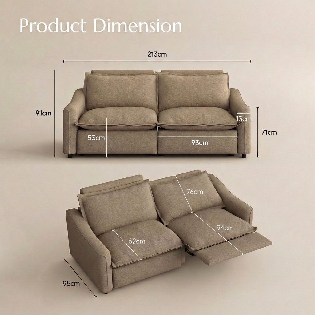 Large Khaki Linen Modular Sofas