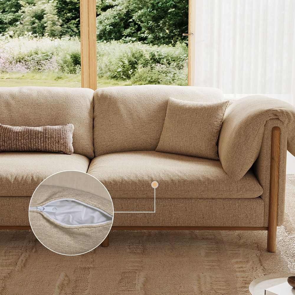 Khaki Khaki Cotton and Linen Modular Sofas