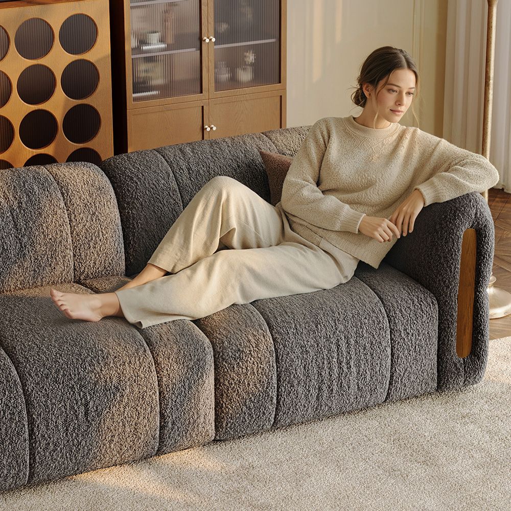 Soft Dark Gray Bouclé Modular Sofas
