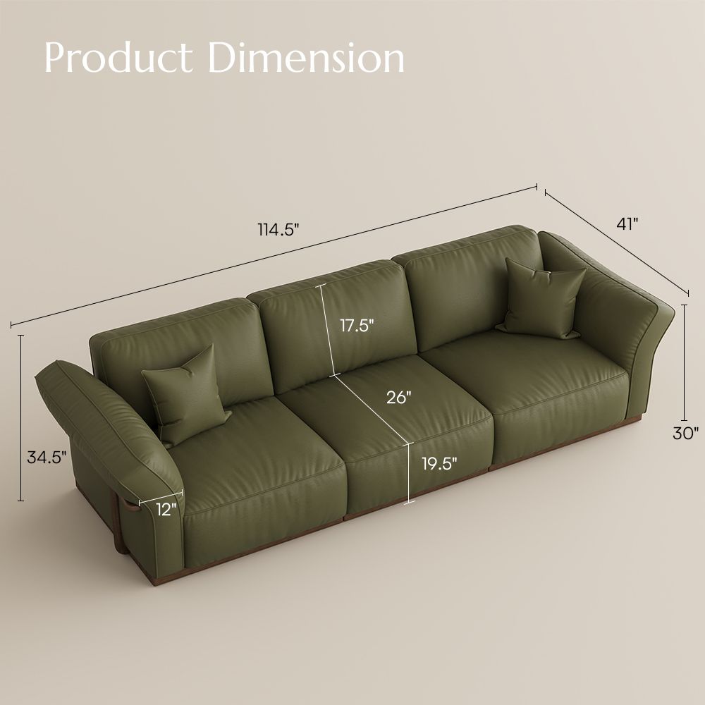 Home Theater Green Genuine Leather Modular Sofas