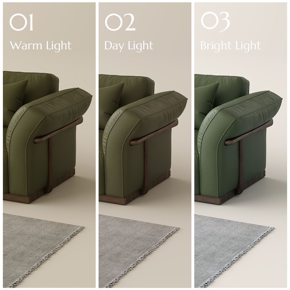 2-3 Seater Green Genuine Leather Modular Sofas