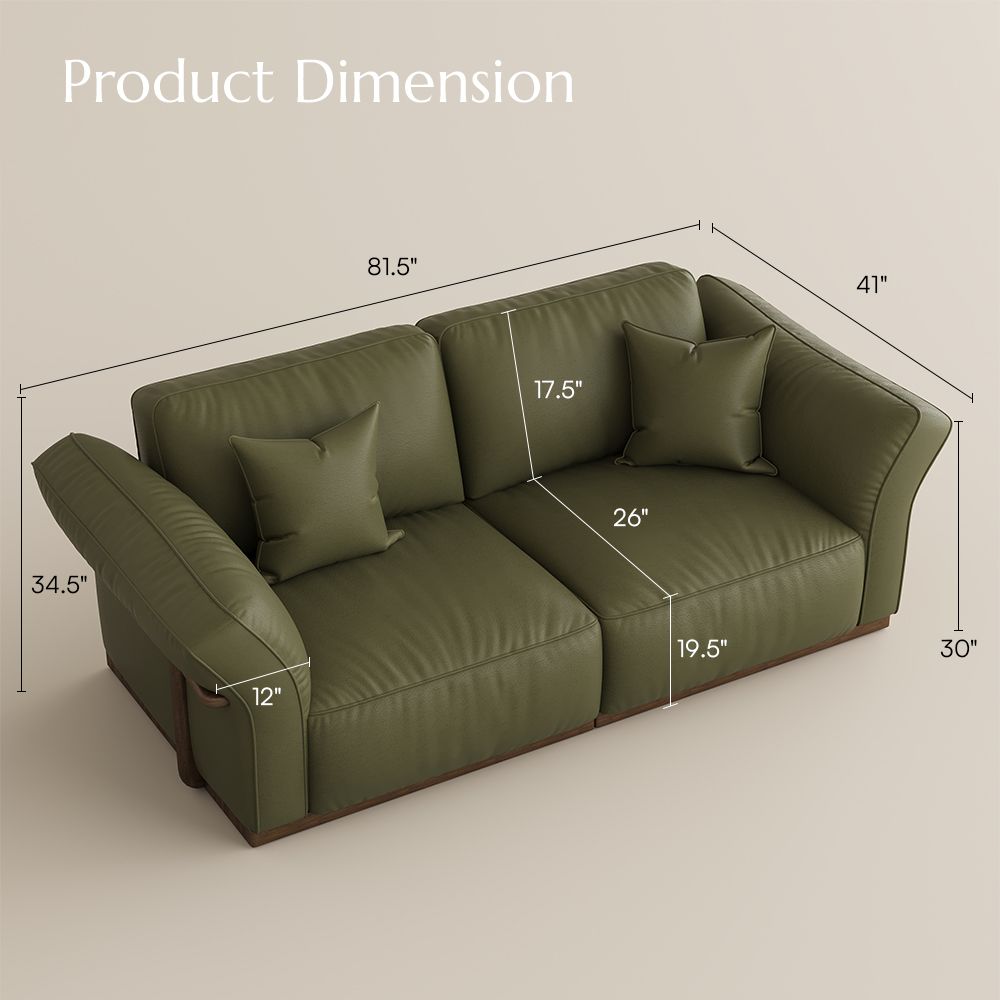 Home Theater Green Genuine Leather Modular Sofas