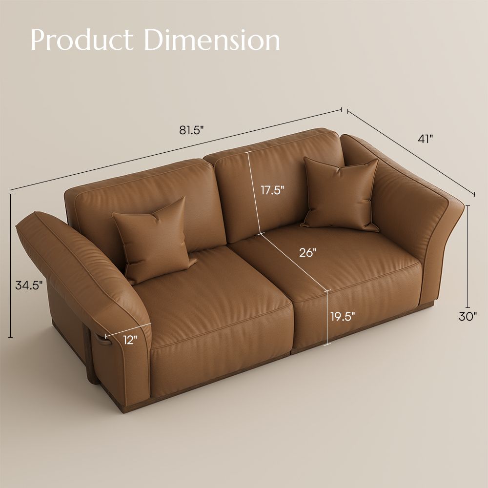 Home Theater Brown Genuine Leather Modular Sofas