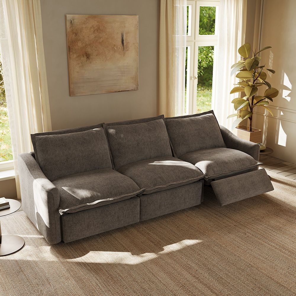 Adjustable Khaki Velvet Modular Sofas