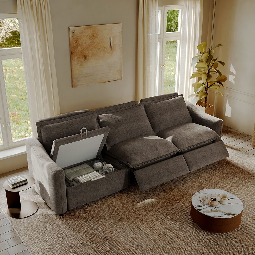 Very Relaxed Khaki Velvet Modular Sofas
