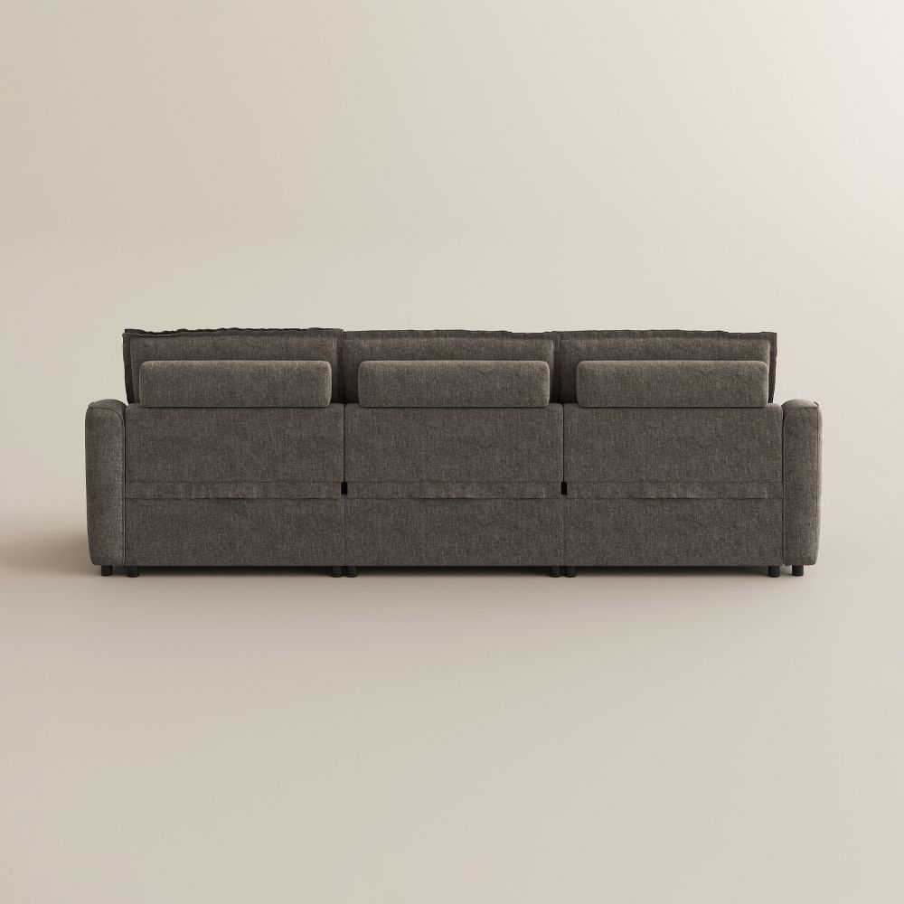 Comfortable Khaki Velvet Modular Sofas