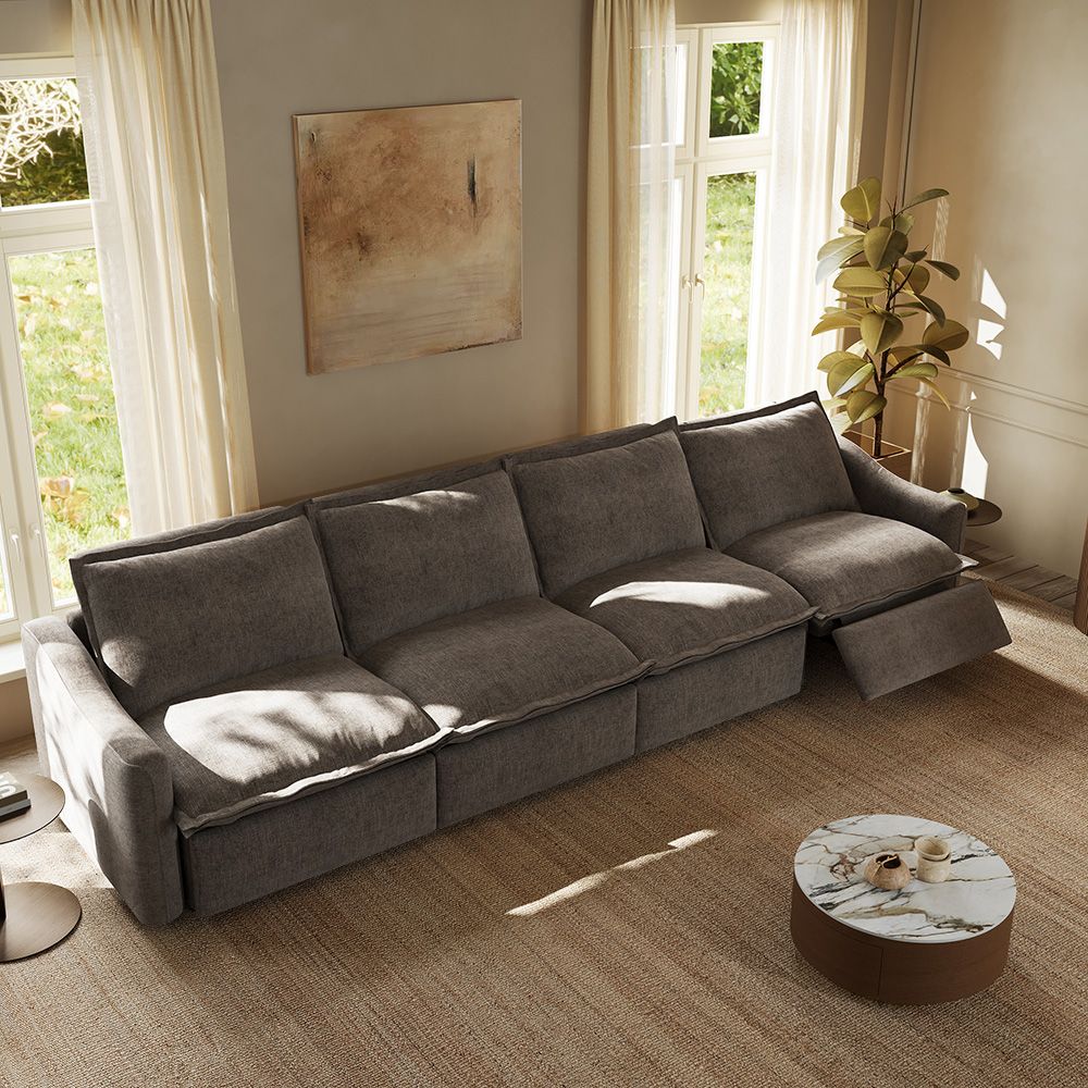 Cozy Khaki Velvet Modular Sofas