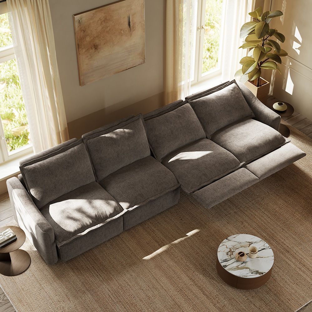 Comfortable Khaki Velvet Modular Sofas