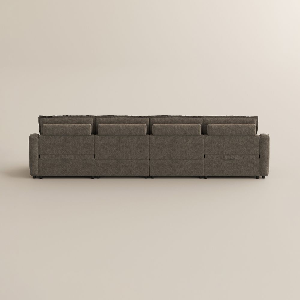 Adjustable Khaki Velvet Modular Sofas
