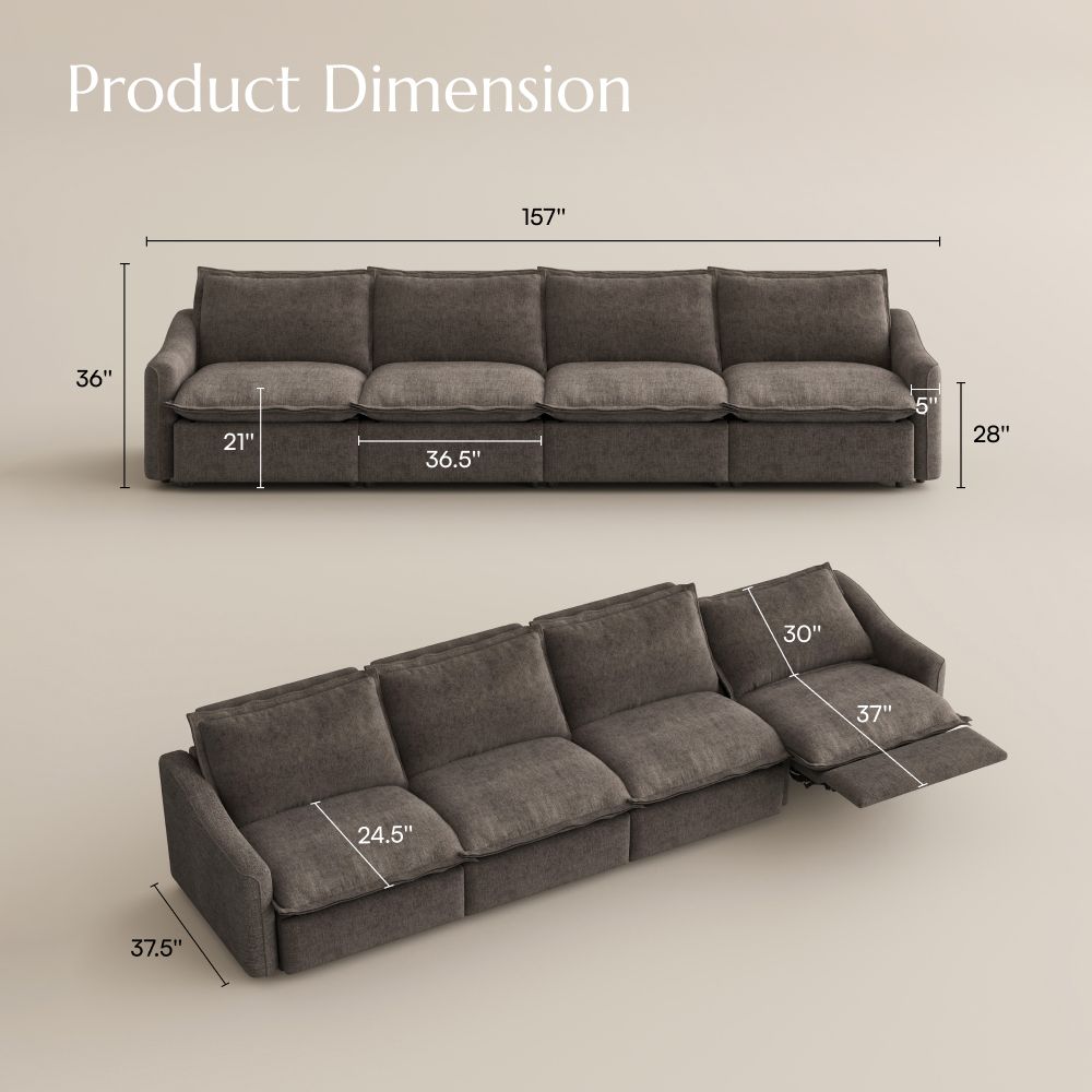 4-5 Seater Khaki Velvet Modular Sofas