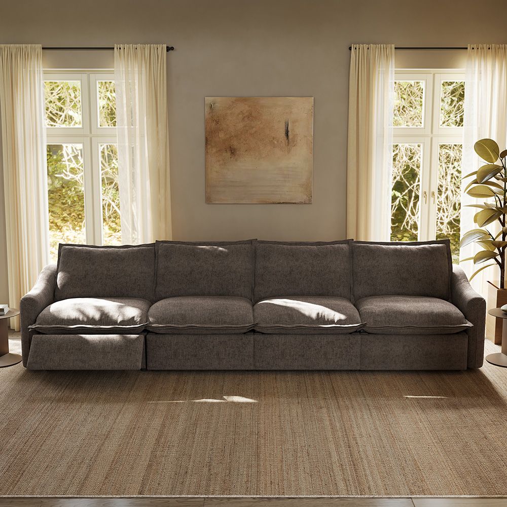 Deep Seat Khaki Velvet Modular Sofas