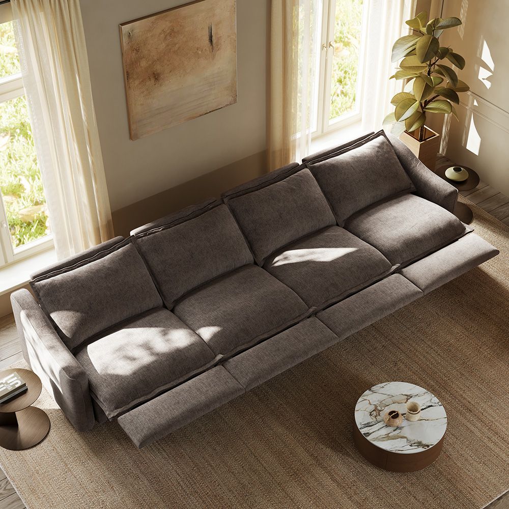 Fabric Khaki Velvet Modular Sofas