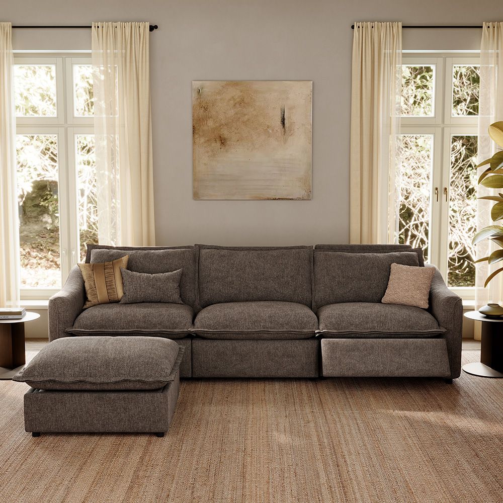 Relaxed Khaki Velvet Modular Sofas