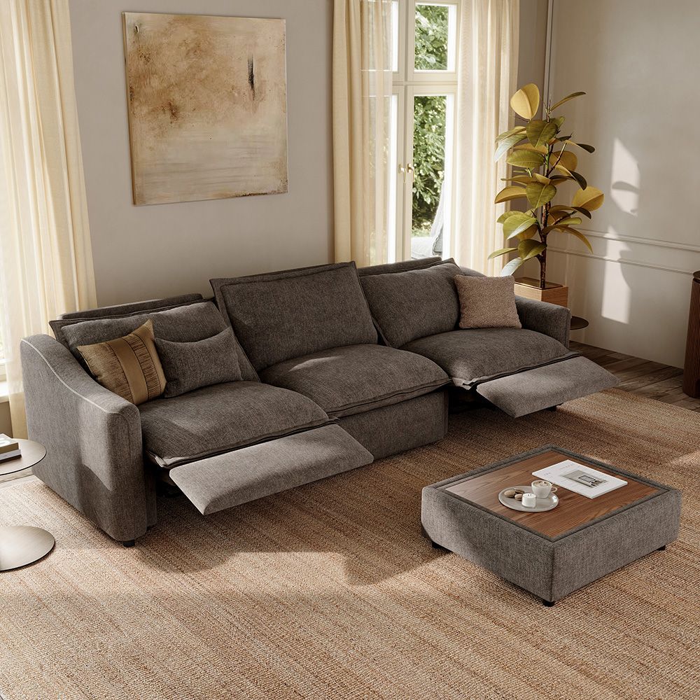 Relaxed Khaki Velvet Modular Sofas