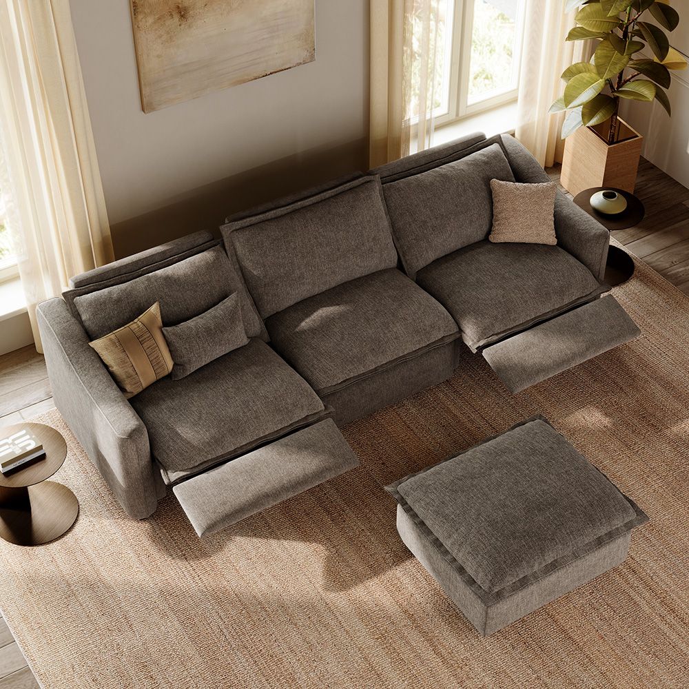 Modern Luxury Khaki Velvet Modular Sofas