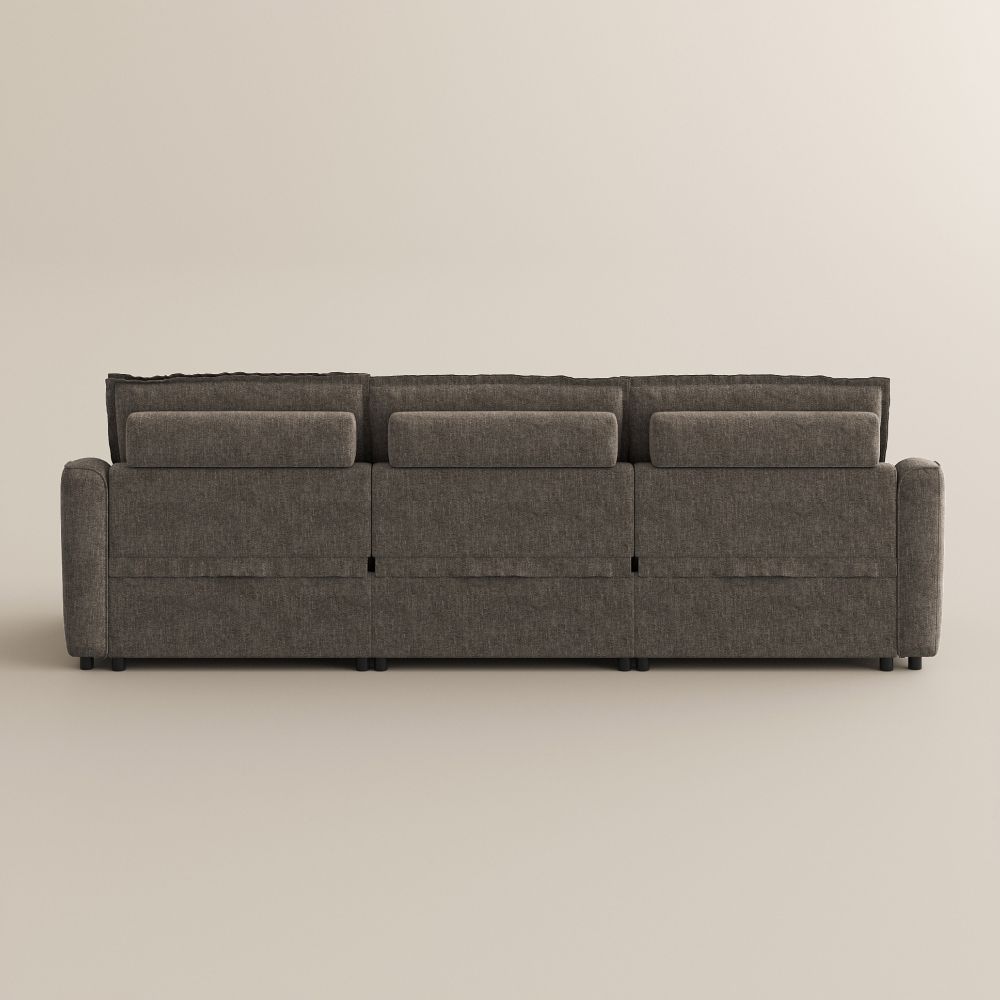 Soft Khaki Velvet Modular Sofas