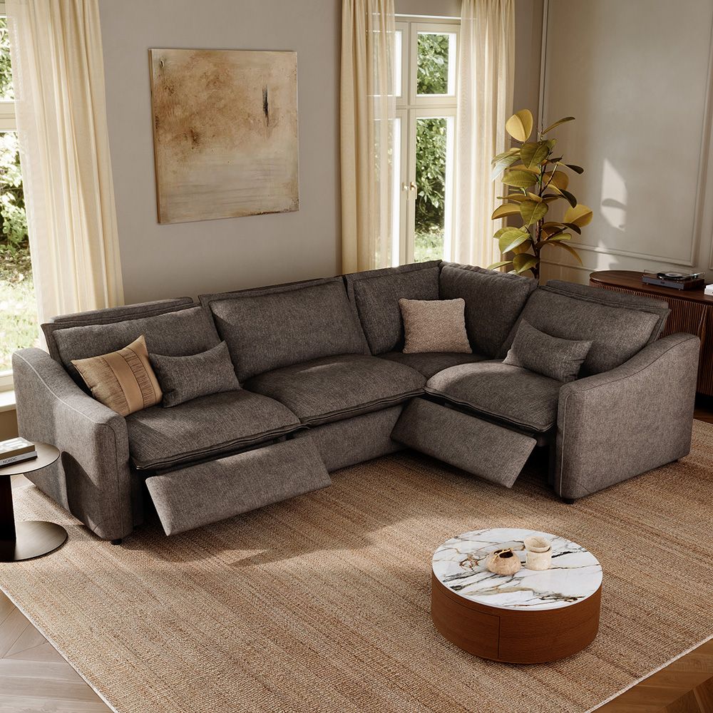 Down Khaki Velvet Modular Sofas