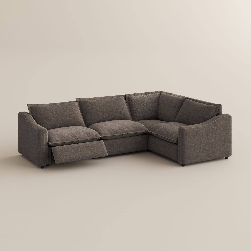 Beige Khaki Velvet Modular Sofas