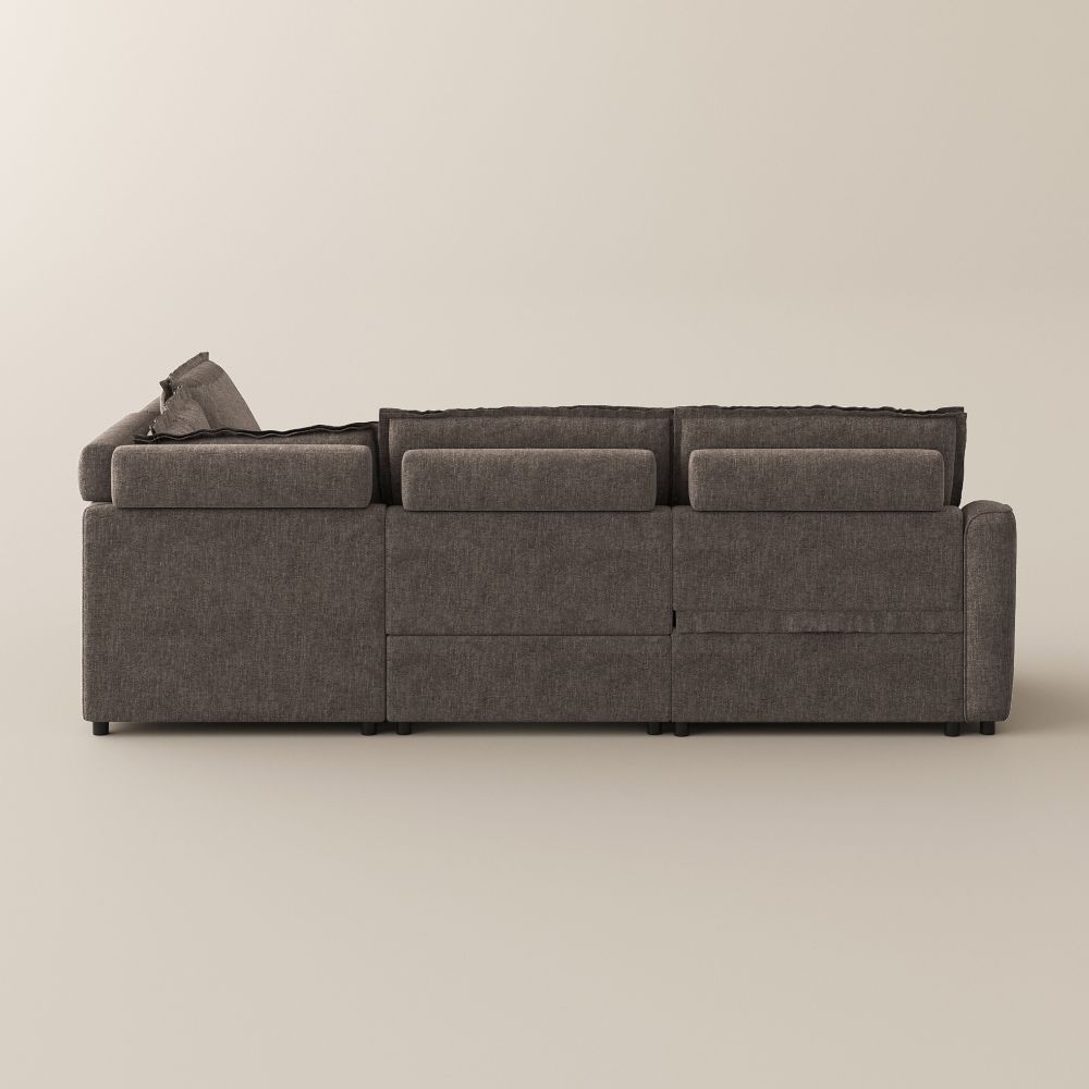3-4 Seater Khaki Velvet Modular Sofas