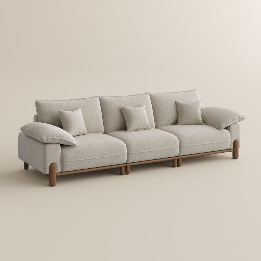 Living Room Beige Pet-Friendly Fabric Modular Sofas