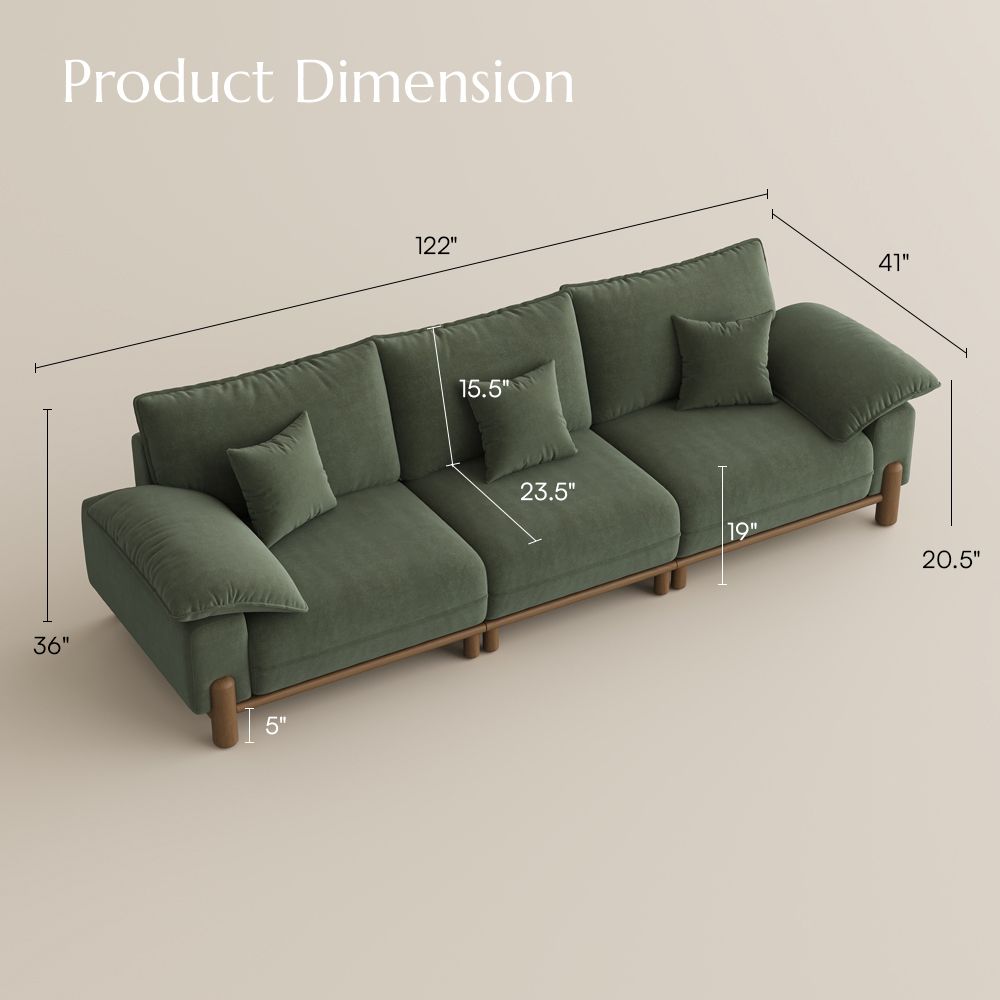 Bedroom Green Pet-Friendly Fabric Modular Sofas
