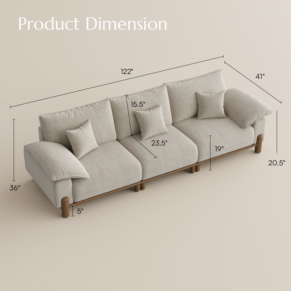Apartment Beige Pet-Friendly Fabric Modular Sofas
