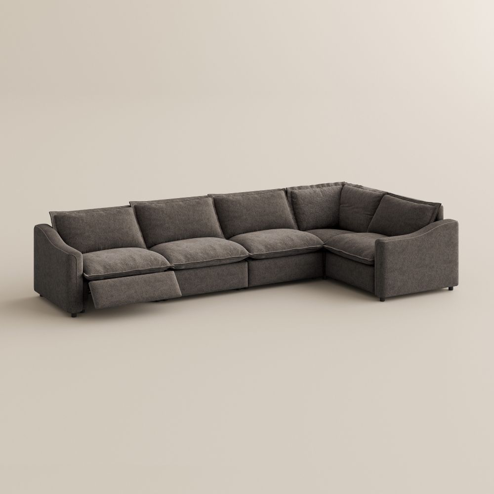 Cozy Khaki Velvet Modular Sofas