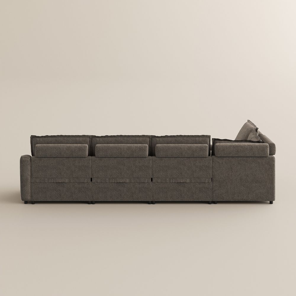 Large Khaki Velvet Modular Sofas