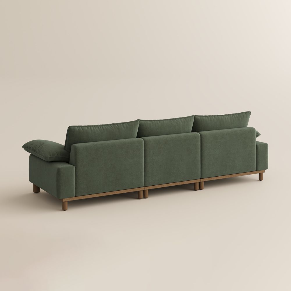 Partial Assembly Required Green Pet-Friendly Fabric Modular Sofas