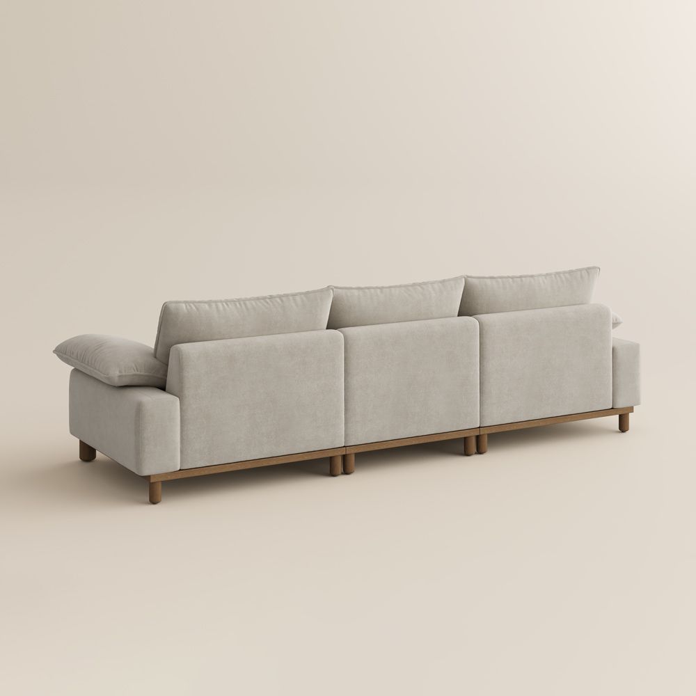 Apartment Beige Pet-Friendly Fabric Modular Sofas