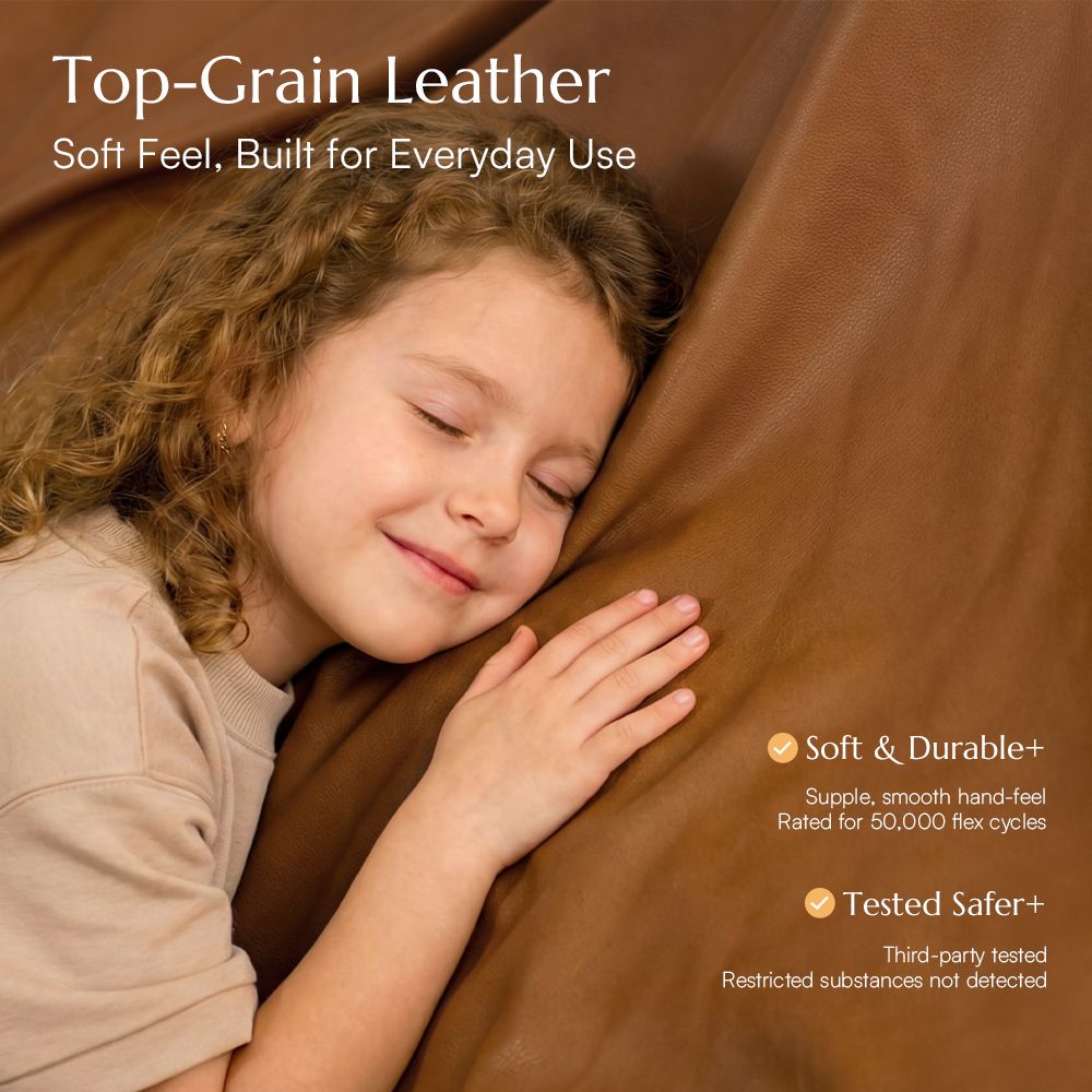 Relaxed Brown Genuine Leather Modular Sofas