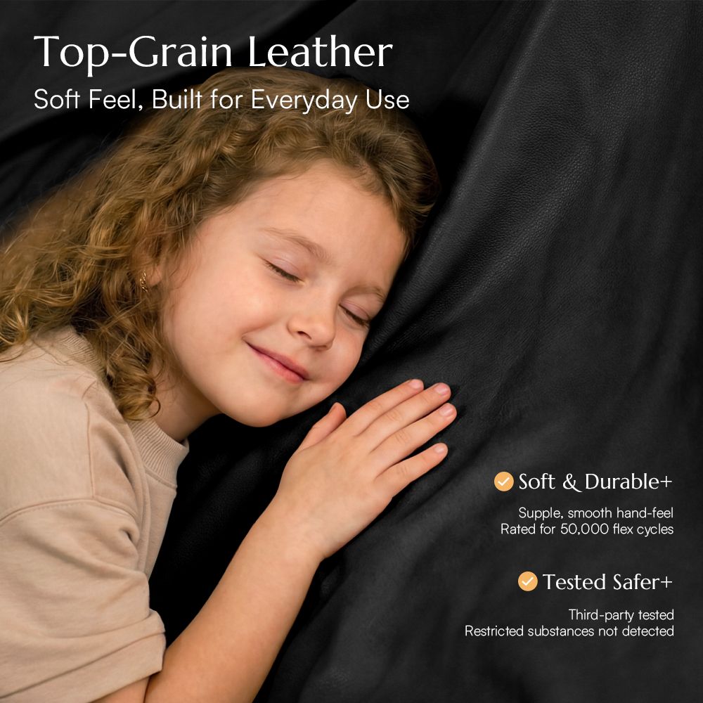 Office Black Genuine Leather Modular Sofas