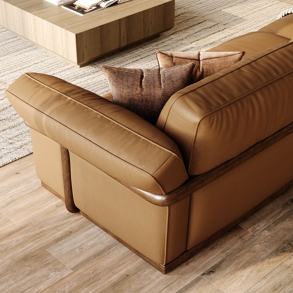 Modern Brown Genuine Leather Modular Sofas